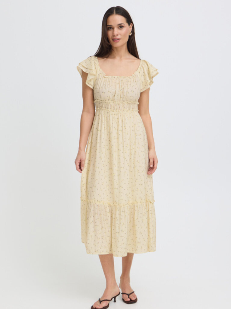 B. Young Soft Yellow Floral Dress