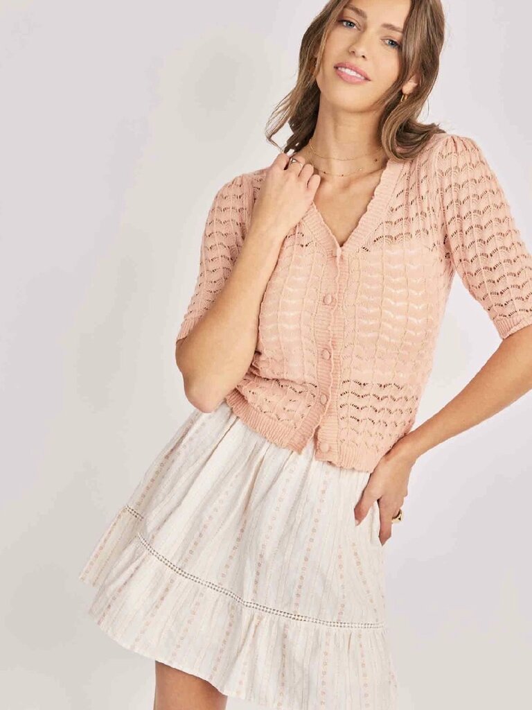 Sadie & Sage Cream Pink Skirt