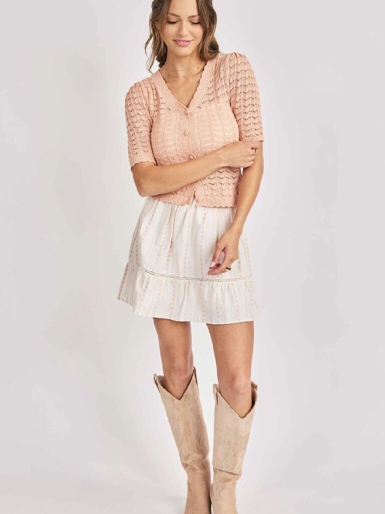Sadie & Sage Cream Pink Skirt
