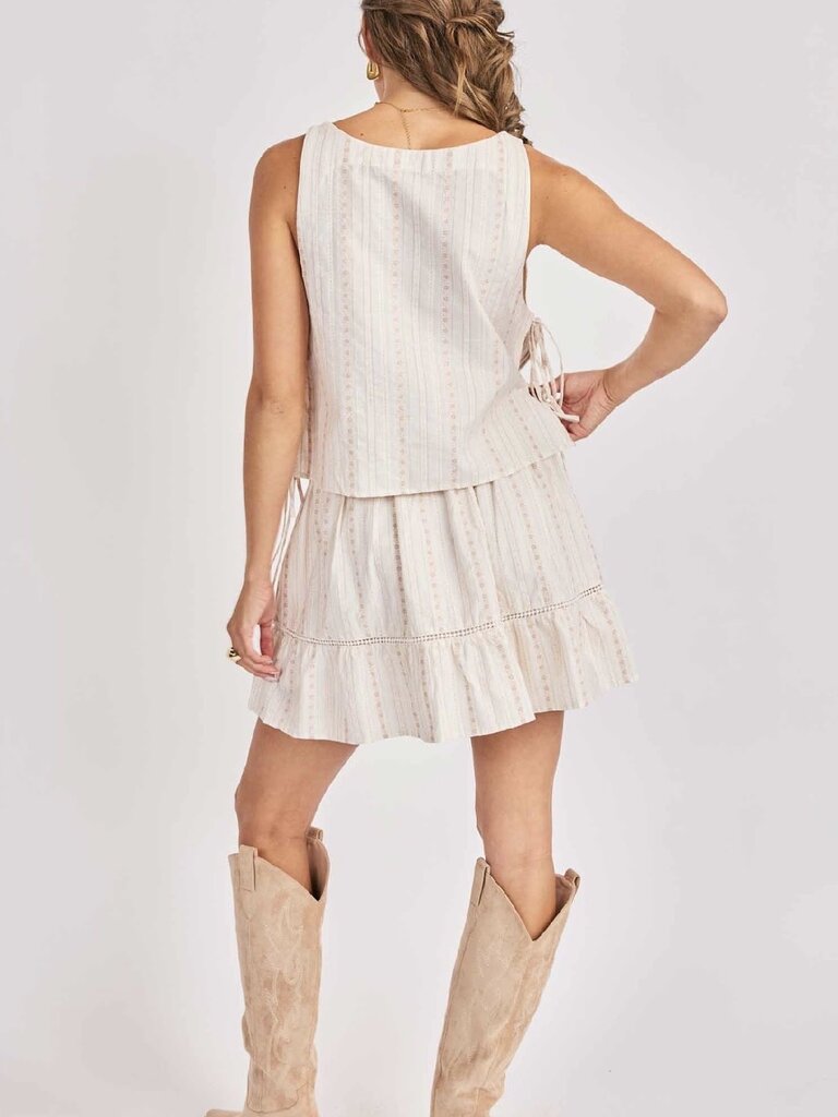 Sadie & Sage Cream Pink Skirt
