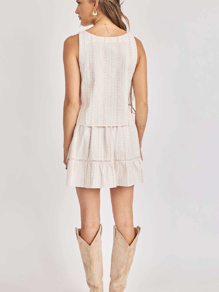 Sadie & Sage Cream Pink Skirt