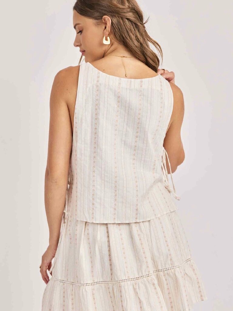 Sadie & Sage Cream Pink Top