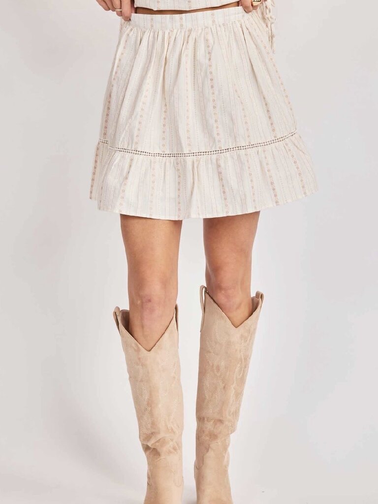 Sadie & Sage Cream Pink Skirt