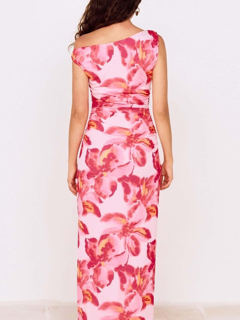 Mink Pink Pink Floral Mesh Midi