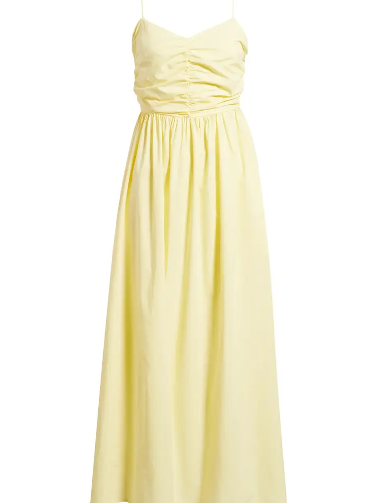 Deluc Yellow Ruched Dress