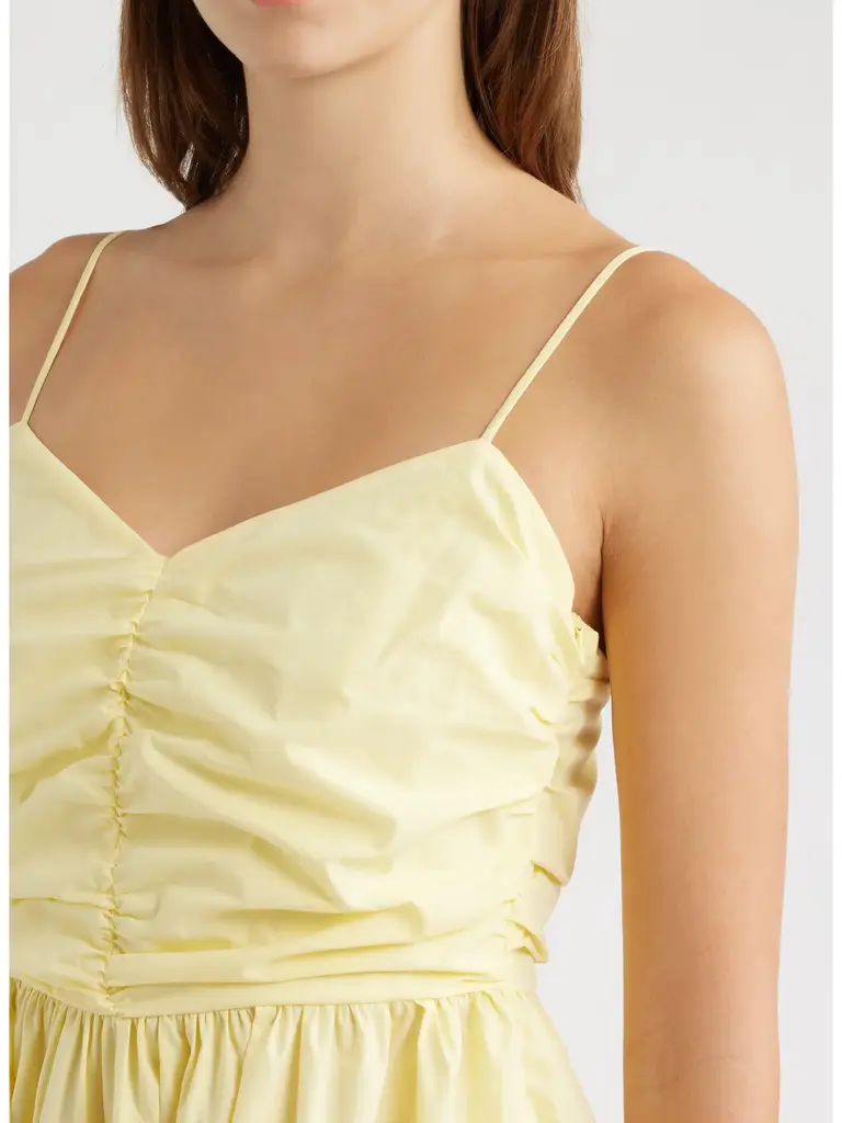 Deluc Yellow Ruched Dress