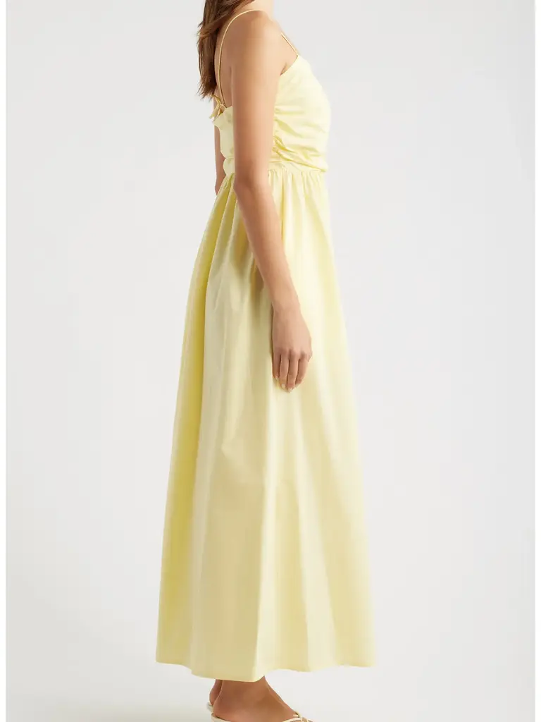 Deluc Yellow Ruched Dress