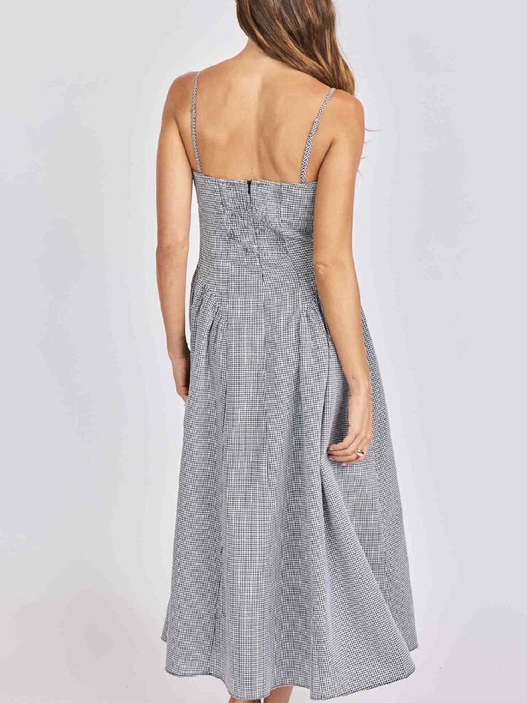 Sage The Label Black & White Check Midi