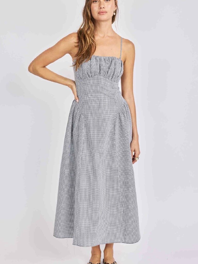 Sage The Label Black & White Check Midi