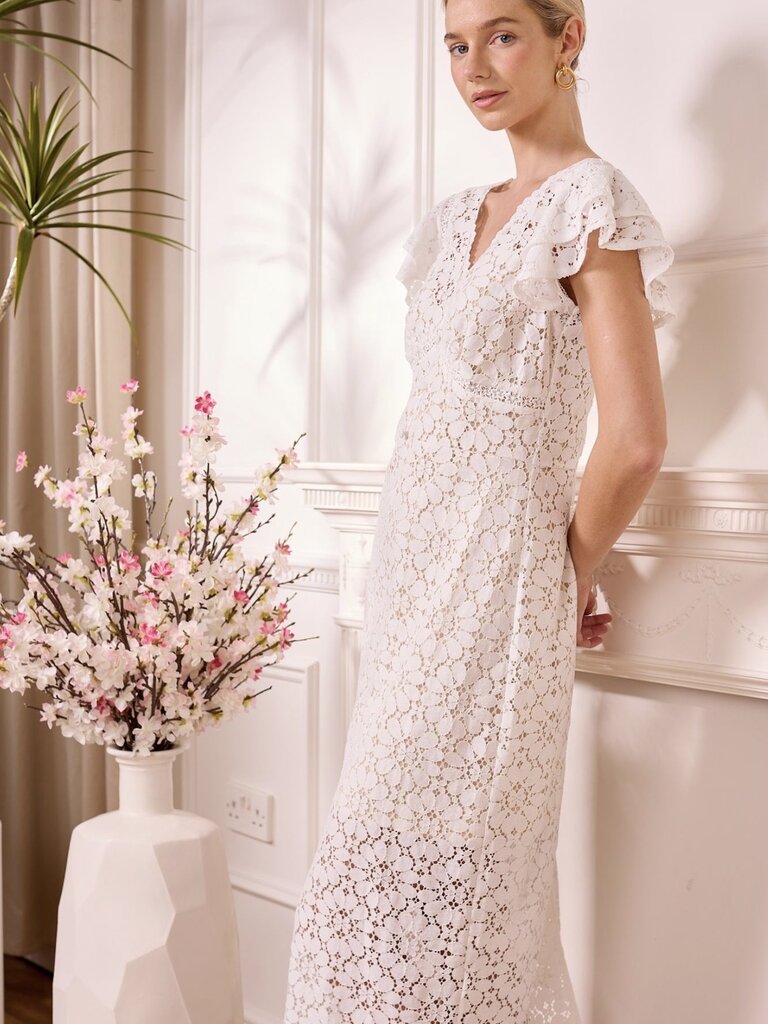 Angel Eyes Creamy Lace Midi