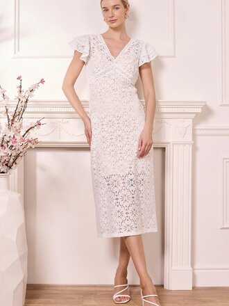 Angel Eyes Creamy Lace Midi