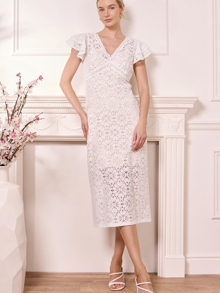 Angel Eyes Creamy Lace Midi