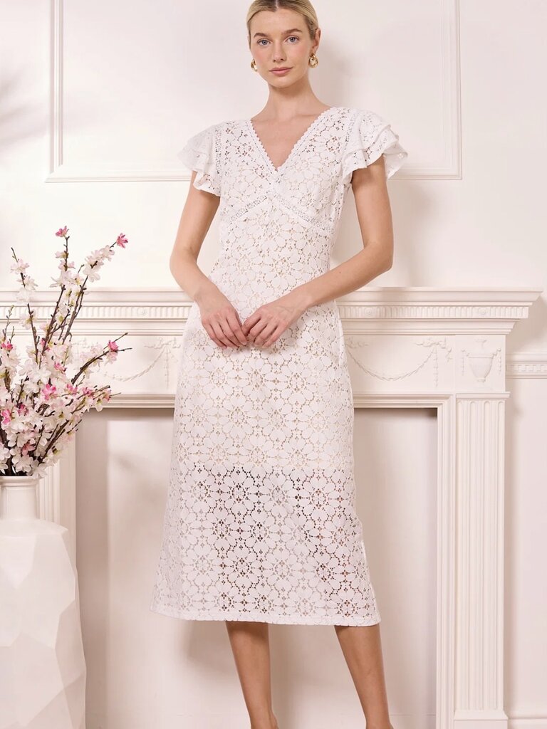 Angel Eyes Creamy Lace Midi