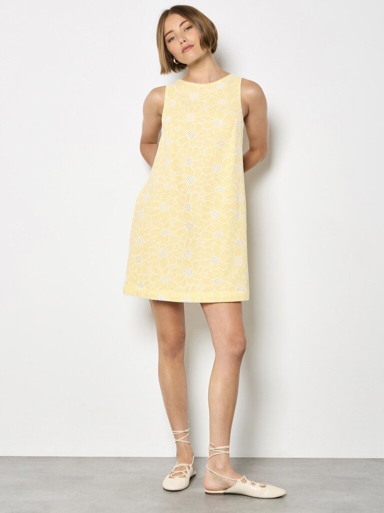 Apricot Embroidered Sunflower Mini