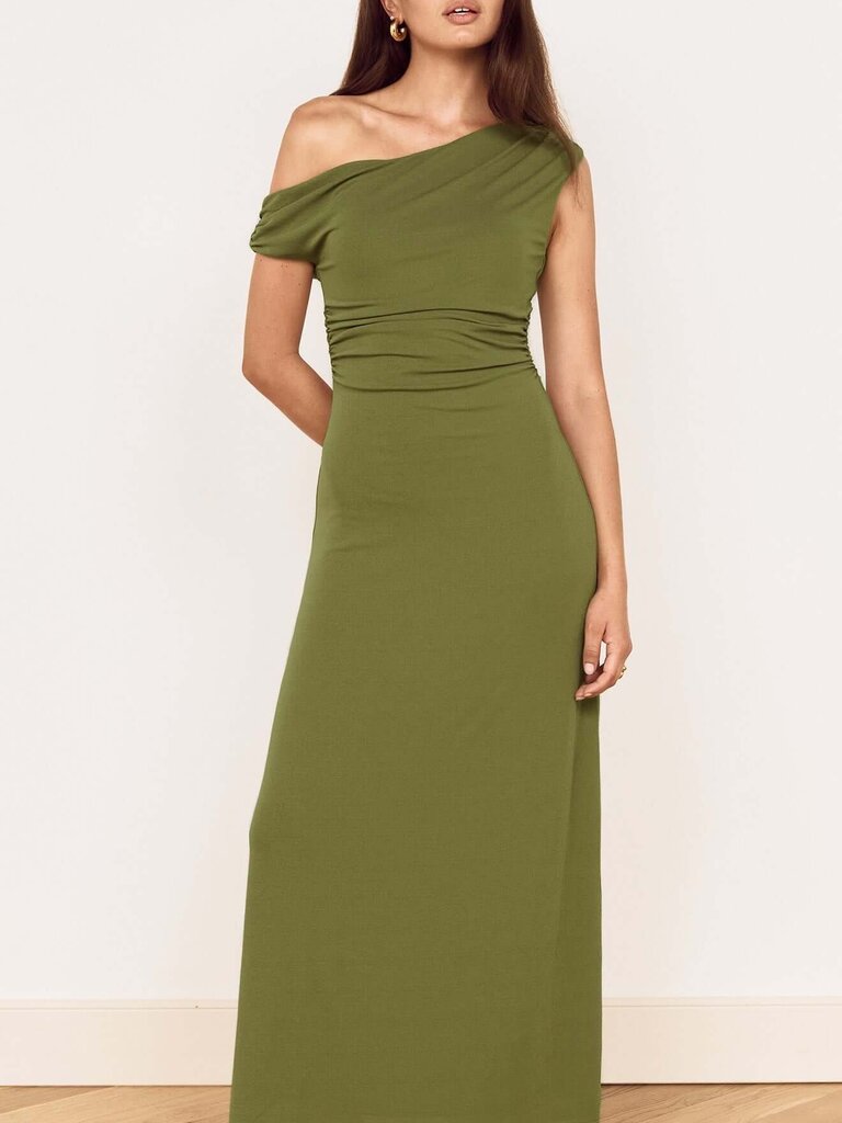 Mink Pink Olive Mesh Midi
