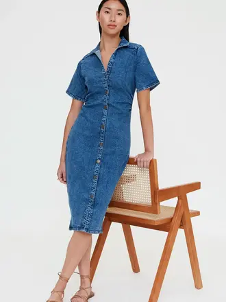 Wild Pony Ruched Front Midi