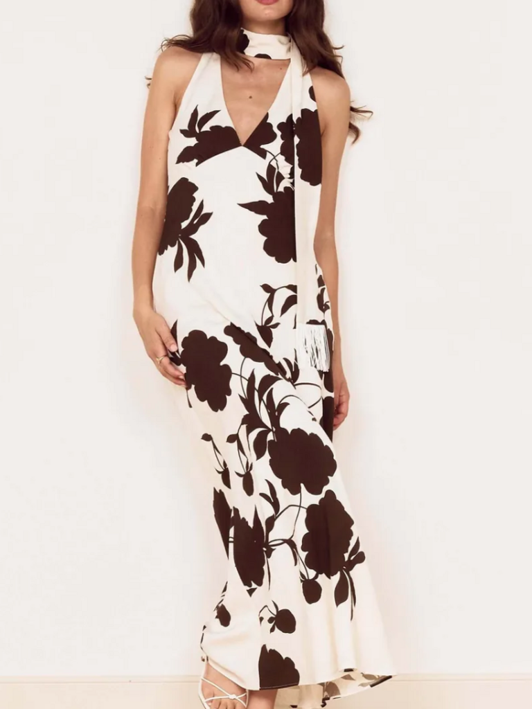 Mink Pink Chocolate Flower Maxi