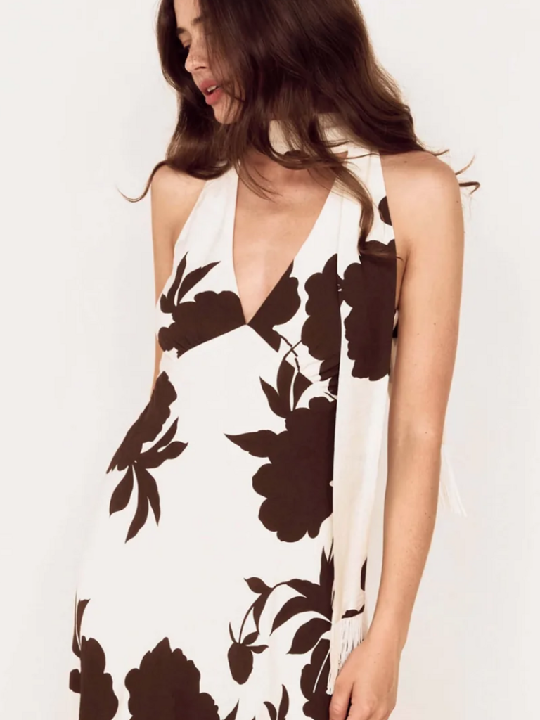 Mink Pink Chocolate Flower Maxi