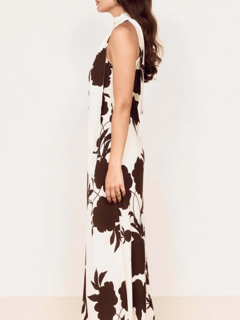 Mink Pink Chocolate Flower Maxi