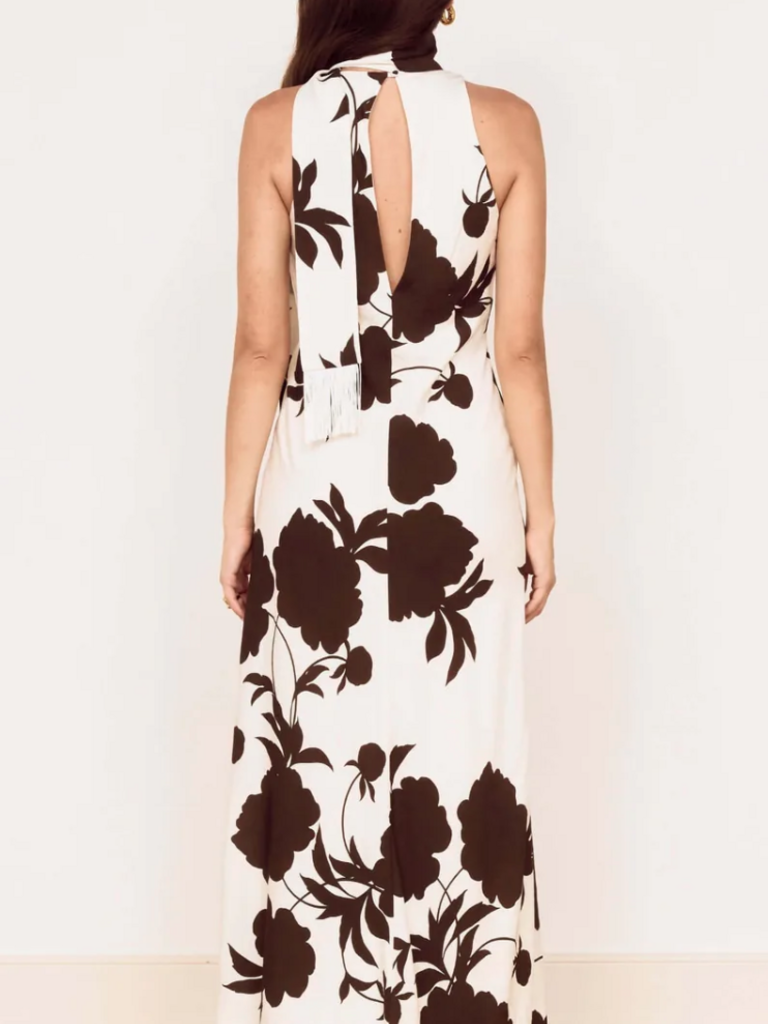 Mink Pink Chocolate Flower Maxi