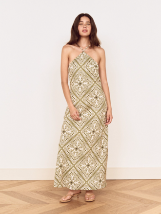 Mink Pink Olive Paisley Midi