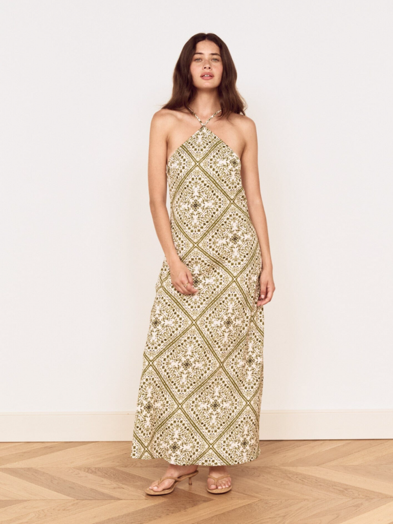 Mink Pink Olive Paisley Midi