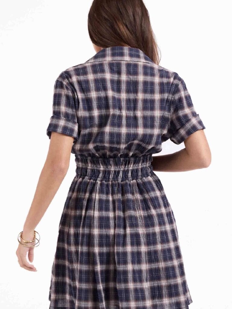 Sage The Label Navy Plaid Frill Mini