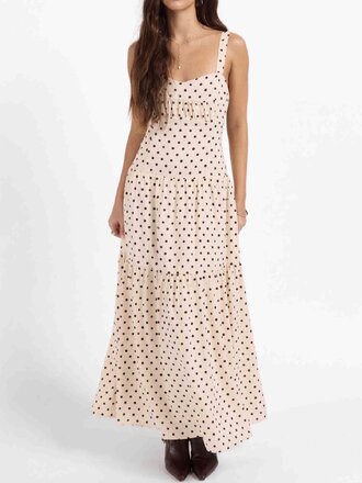 Sage The Label Cream Brown Dot Maxi