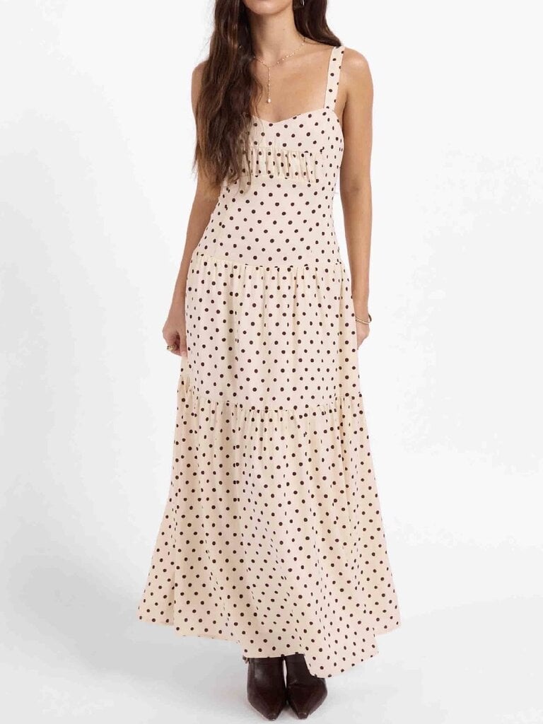 Sage The Label Cream Brown Dot Maxi