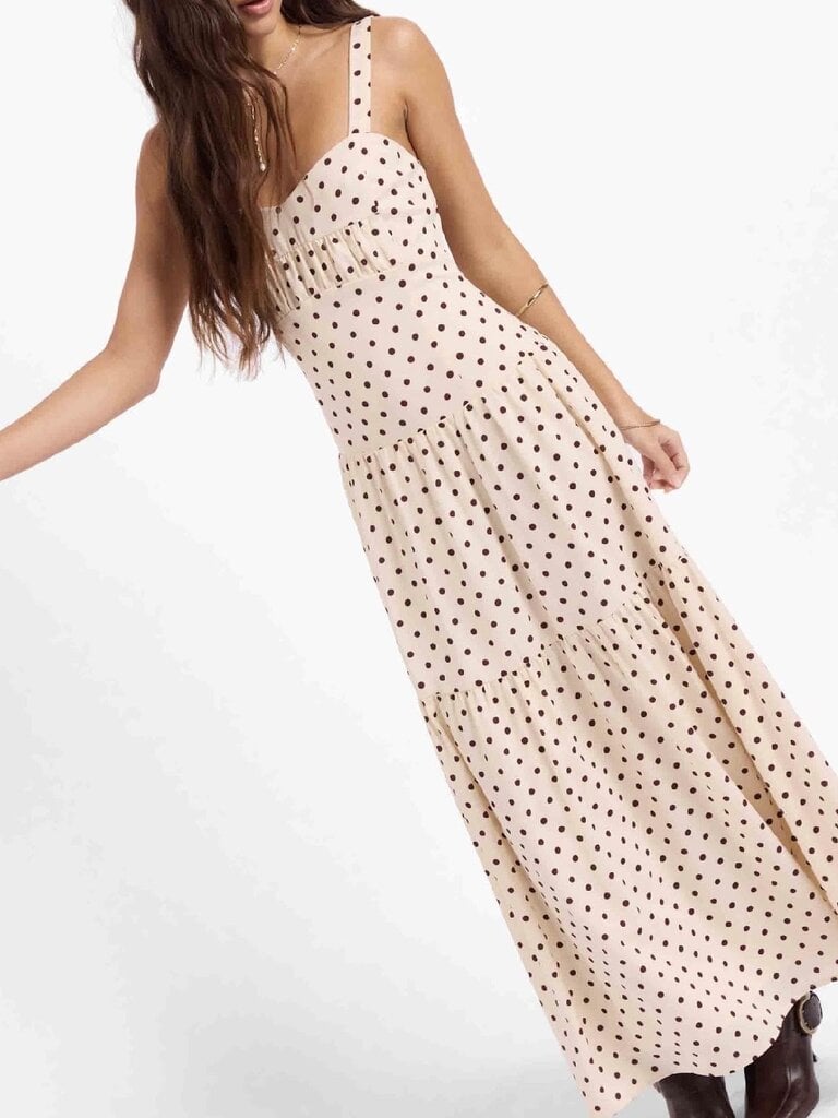 Sage The Label Cream Brown Dot Maxi