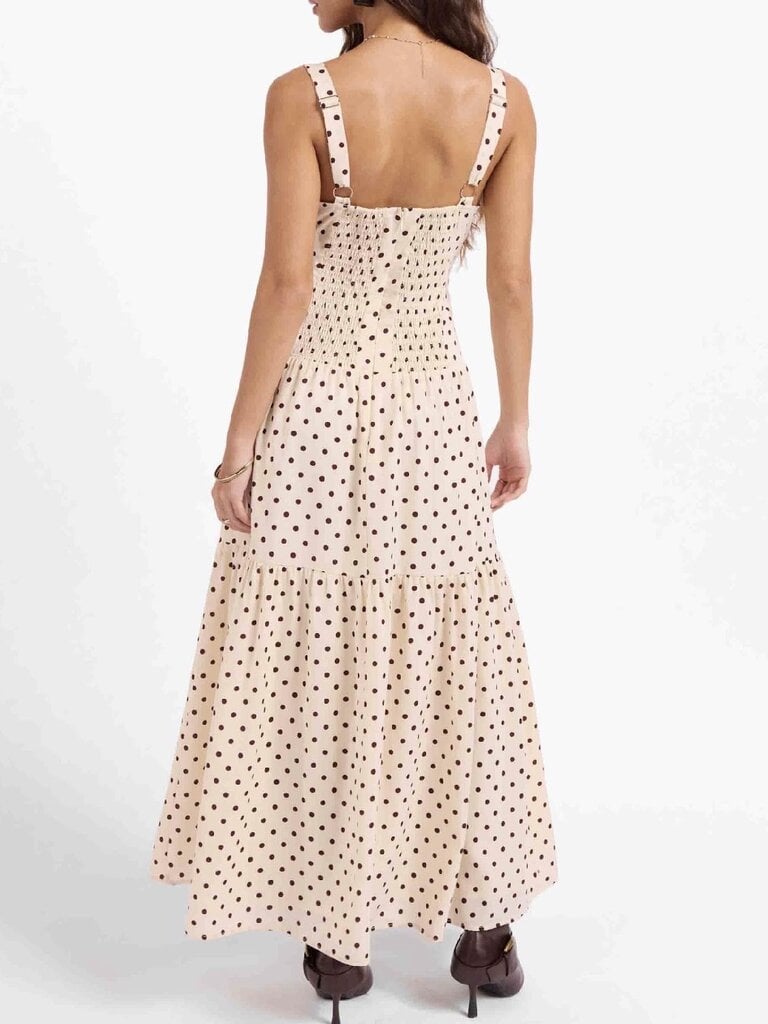 Sage The Label Cream Brown Dot Maxi
