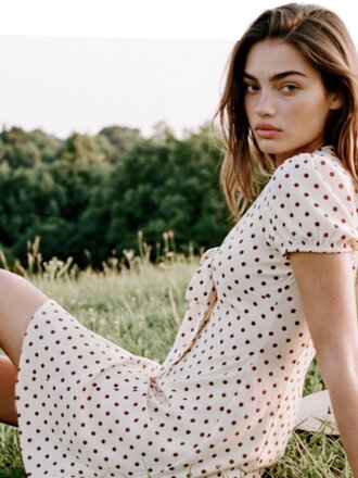 Sadie & Sage Cream Brown Dot Mini