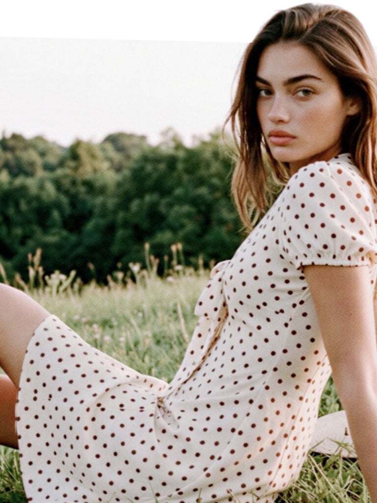 Sadie & Sage Cream Brown Dot Mini