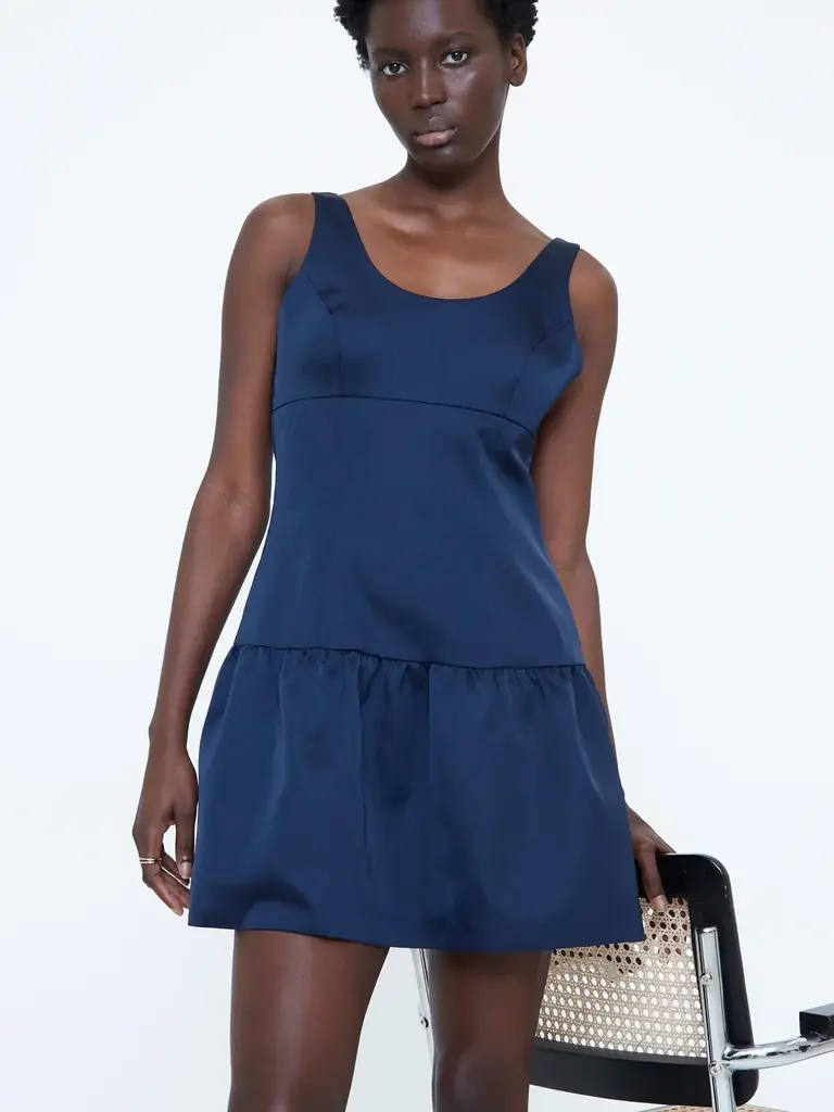 Wild Pony Navy Satin Mini