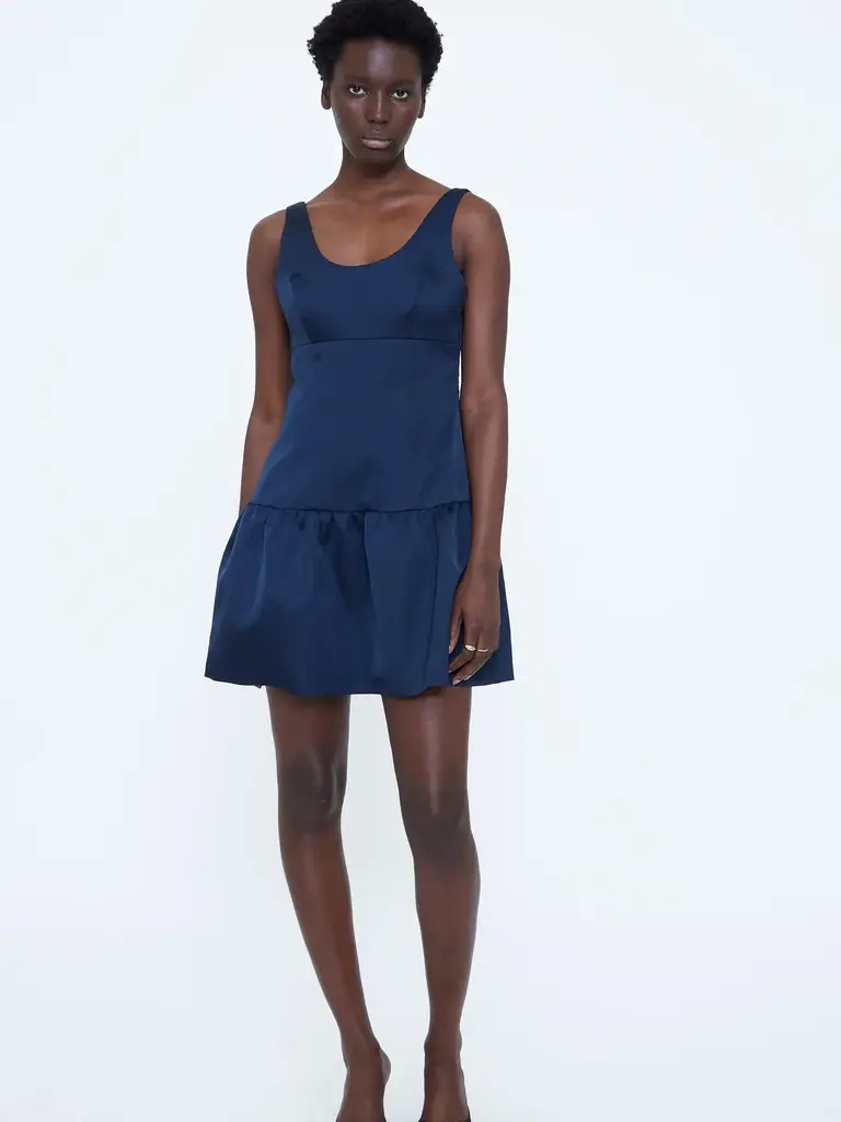 Wild Pony Navy Satin Mini