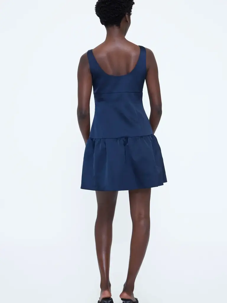 Wild Pony Navy Satin Mini