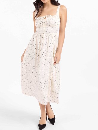 Sadie & Sage Cream Polka Dot Midi