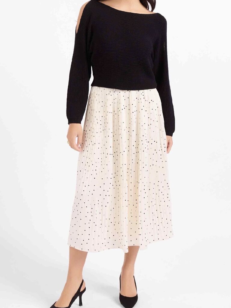 Sadie & Sage Polka Dot Pleat Skirt