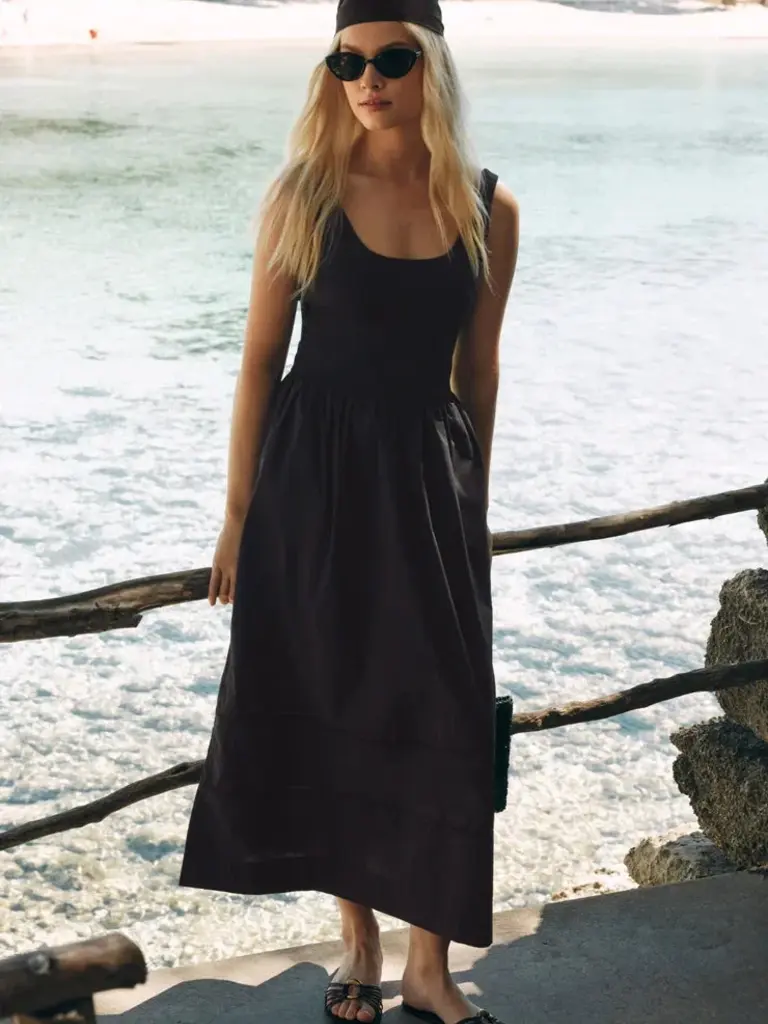 Z Supply Black Stretch Top Midi