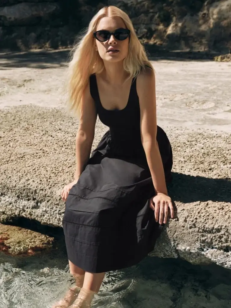 Z Supply Black Stretch Top Midi