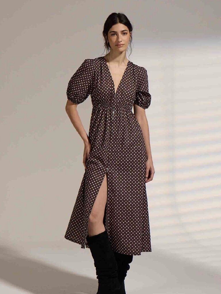 Deluc Brown Dot Zip Midi