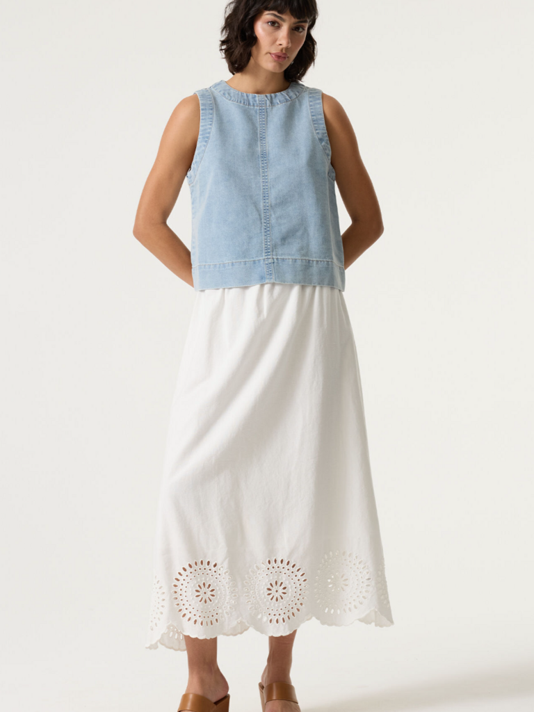 Garcia White Eyelet Skirt