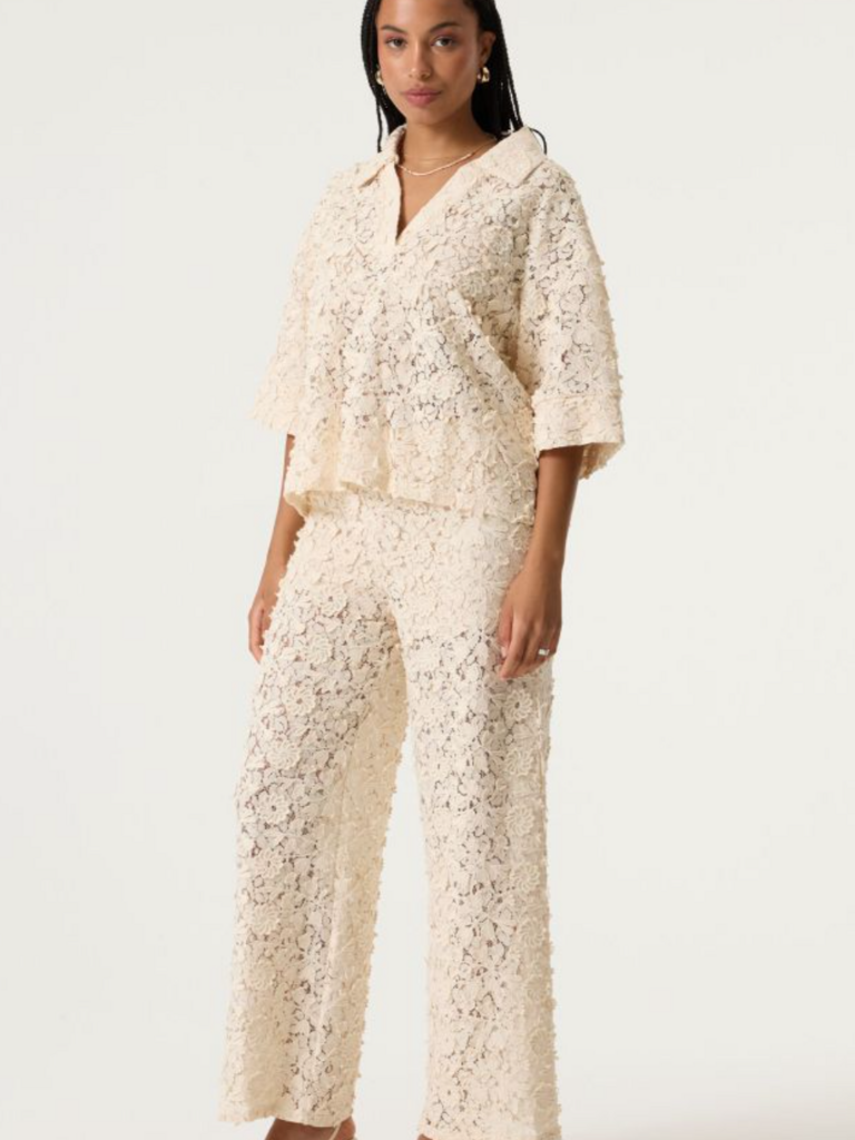 Garcia Cream Lace Shirt