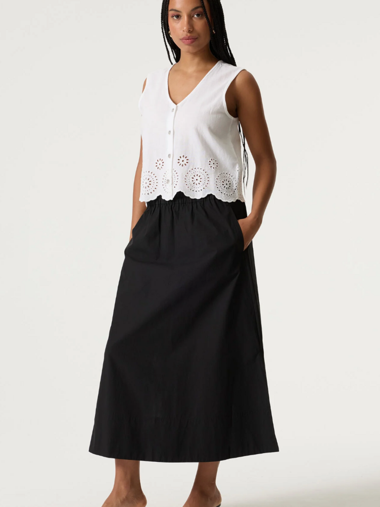 Garcia White Eyelet Tank