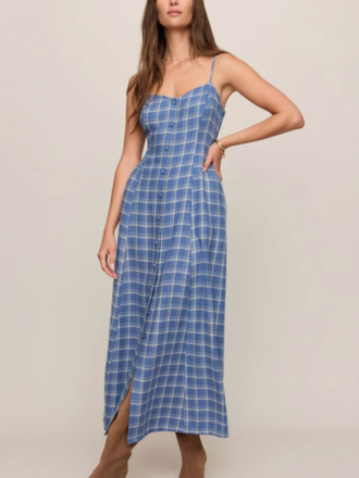 Z Supply Soft Blue Plaid Dress
