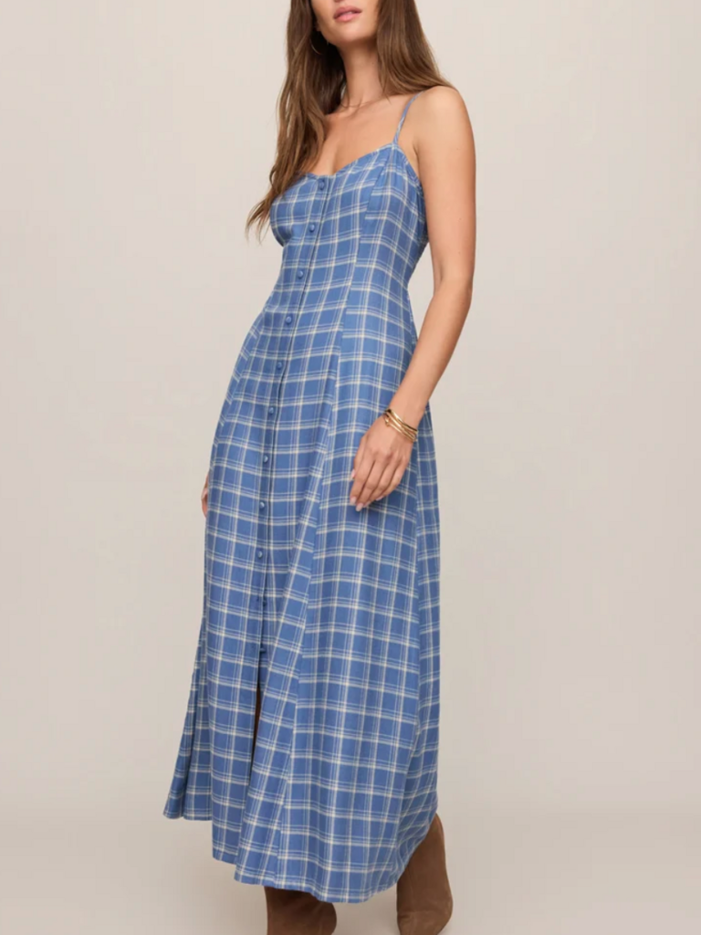 Z Supply Soft Blue Plaid Dress