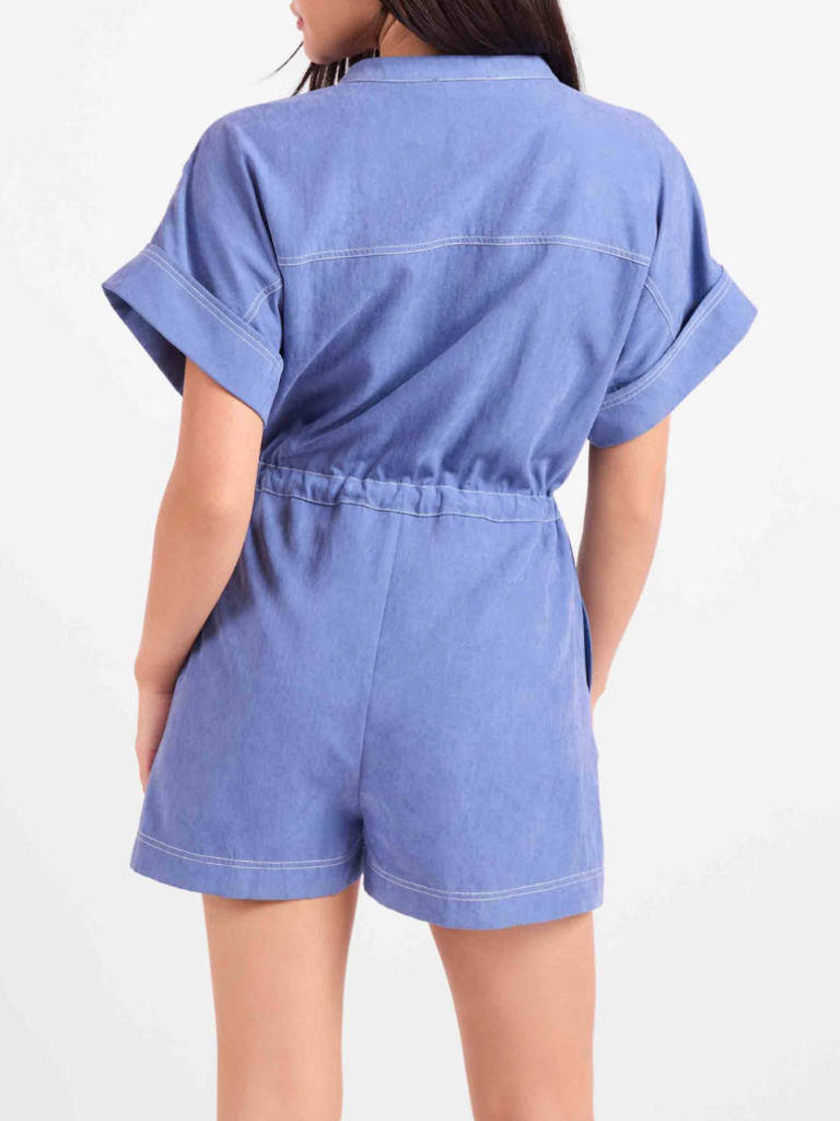 Sadie & Sage Dusty Blue Romper
