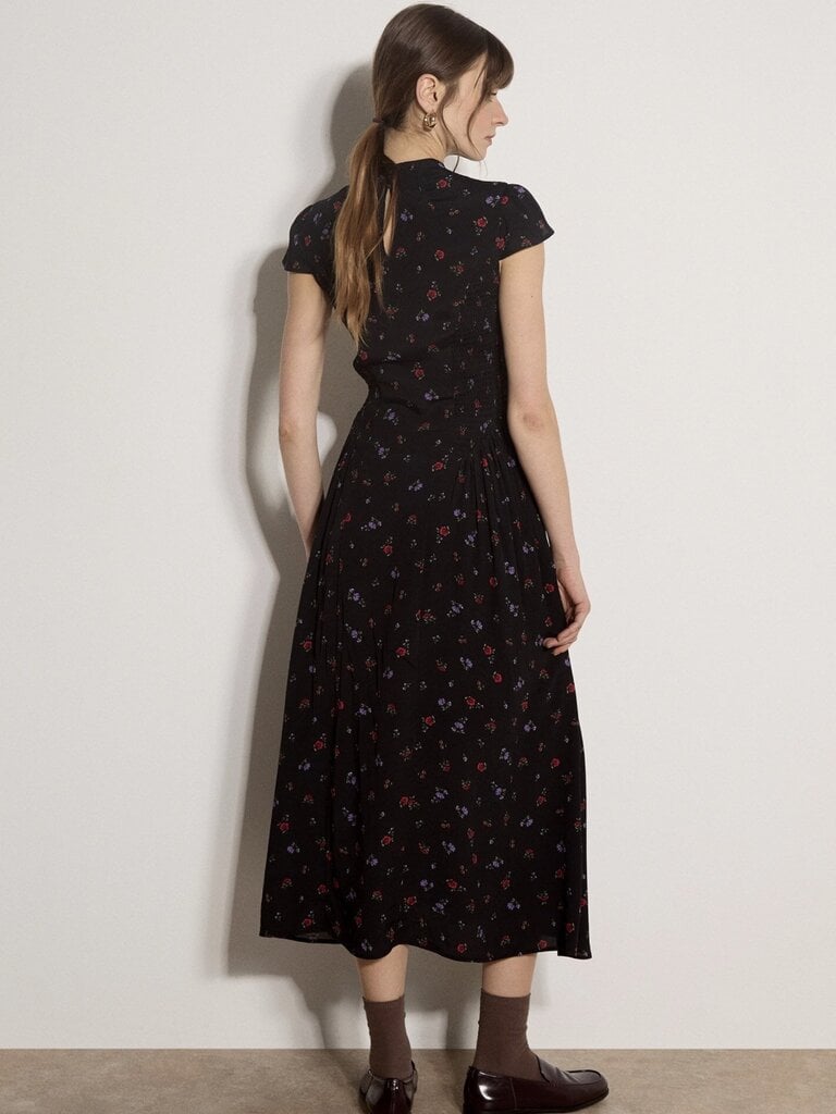Apricot Black Side Panel Midi