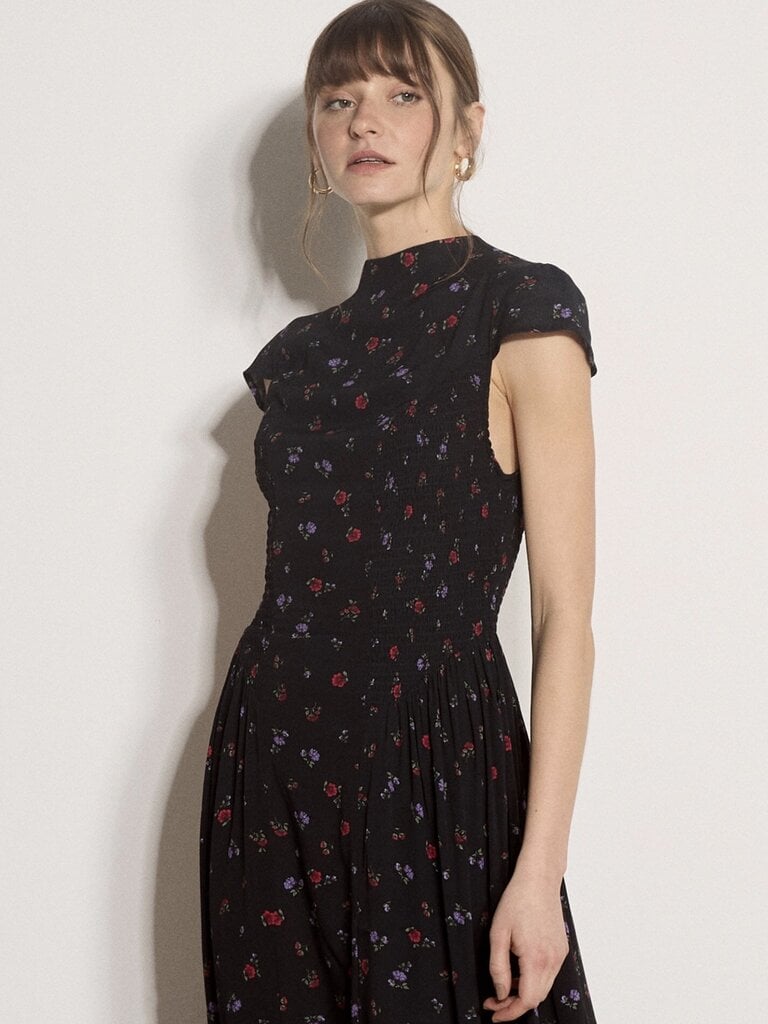Apricot Black Side Panel Midi