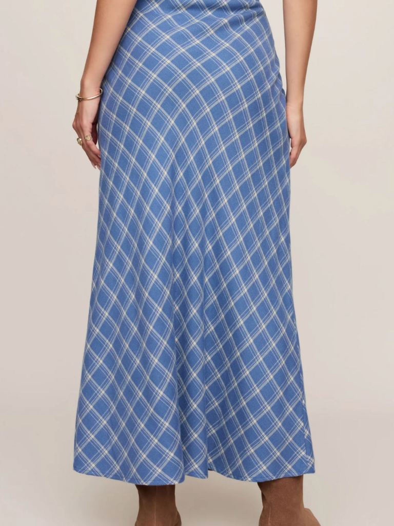 Z Supply Soft Blue Plaid Skirt